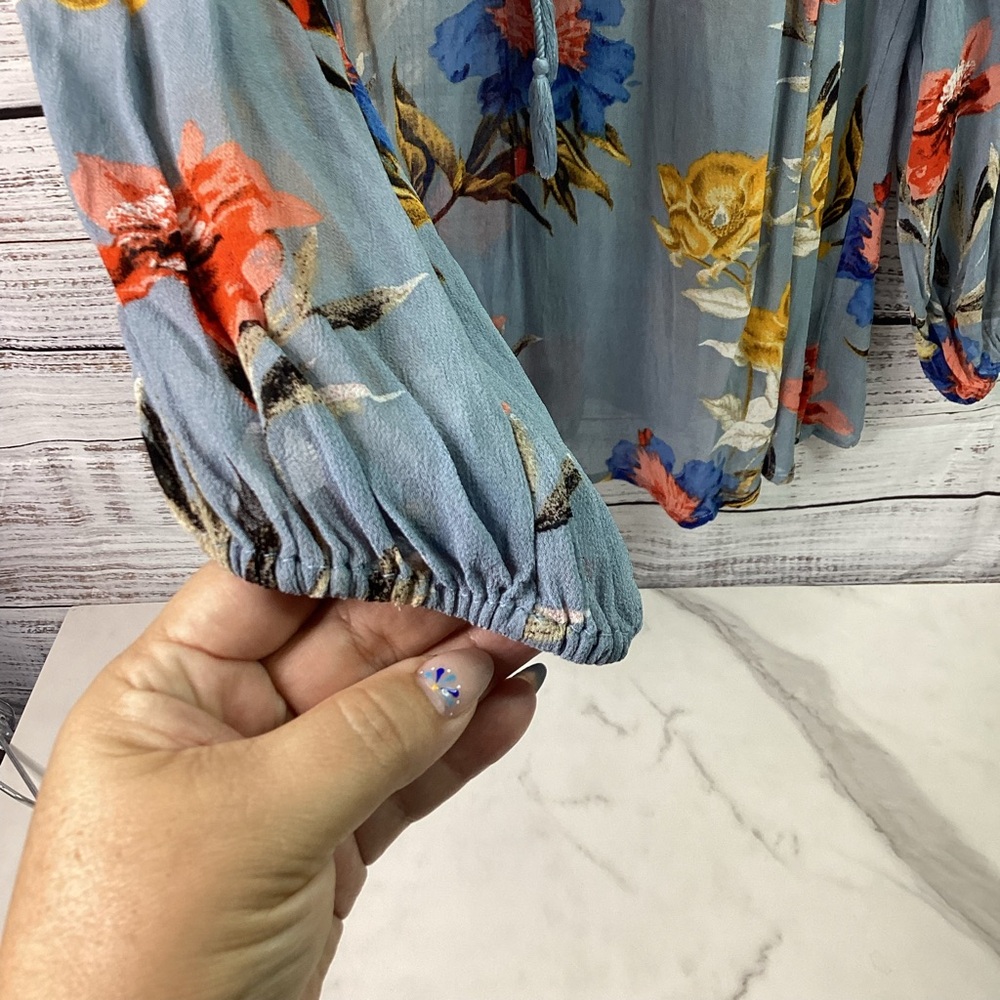 πLucky Brand - Floral, Botanical Sheer Blouse - Picture 7 of 10